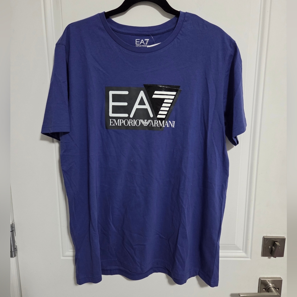 NWT - Emporio Armani EA7 Logo Print Short Sleeve Tee - Size L, XL
